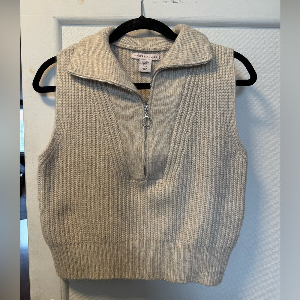 Sincerely Jules Zip-Up Sweater Vest